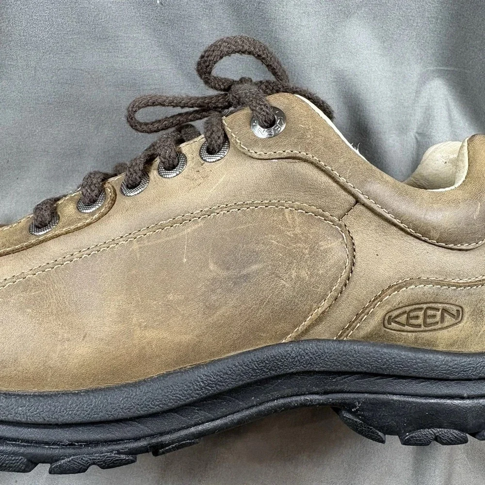 KEEN Presidio Classic Brown Leather Hiking Shoes Men's Size 9.5M, Rubber Soles